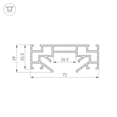 Профиль STRETCH-25-CEIL-CENTER-2000 (Arlight, Алюминий), 040060