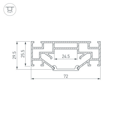 Профиль STRETCH-25-CEIL-CENTER-2000 (Arlight, Алюминий), 040060