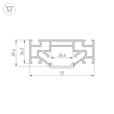 Профиль STRETCH-25-CEIL-CENTER-2000 (Arlight, Алюминий), 040060