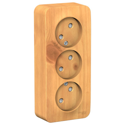 BLANCA О/У РОЗЕТКА 3-я без заземл. со шторк. ИЗОЛ.ПЛ.,16А, 250В, ЯСЕНЬ