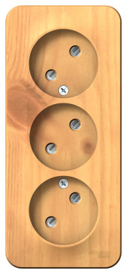 BLANCA О/У РОЗЕТКА 3-я без заземл. со шторк. ИЗОЛ.ПЛ.,16А, 250В, ЯСЕНЬ