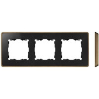 Simon S82Detail Рамка 3-ная, графит, основание медь, 8201630-246