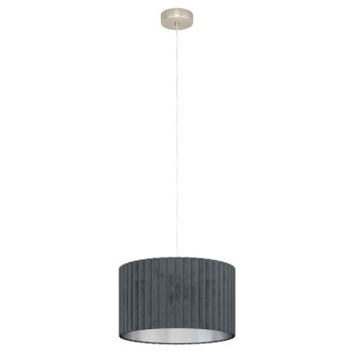 39774 Подвес TAMARESCO, 1x40W(E27), ?380, H1500, сталь, никель мат./бархат, серый