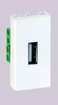 Simon SConnect Разъём USB тип "А" 22,5х45мм, винты, белый, K128B-9