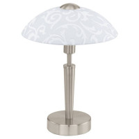 Eglo 91238 Настольная лампа SOLO с сенсорн. диммером, 1X60W (E14), никель/стекло с растительным декором