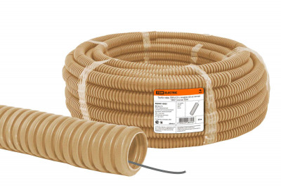 Труба гофр.ПВХ d 25 с зондом (25 м) легкая "ЭКО" (сосна) TDM Electric, SQ0401-0053