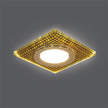 Светильник Gauss Backlight BL075 Квадрат. Кристалл/Черный/Золото, Gu5.3, LED 2700K 1/40, BL075