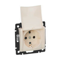 Legrand Розетка с заземлением - Legrand Valena - со шторками с защитной крышкой 16А 250В винтовые зажимы - слоновая кость, 774322