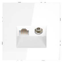 Розетка телевизионная встраиваемая VOLTUM S70 TV+RJ45 кат. 6, (белый глянцевый), VLS060701 Розетка телевизионная встраиваемая VOLTUM S70 TV+RJ45 кат. 6, (белый глянцевый), VLS060701