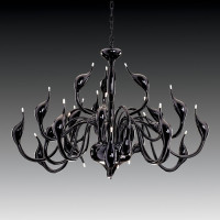 Lightstar 751247 (MD8098-24A BK) Люстра подв. Cigno collo 24х20W G4 ЧЕРНЫЙ (в комплекте)