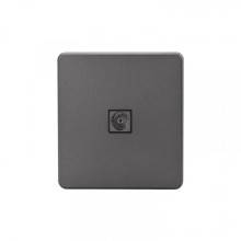 Розетка ROUND TV с/у титан KRANZ, KR-78-0723-2
