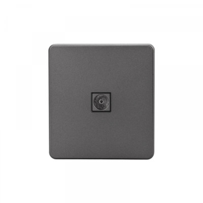 Розетка ROUND TV с/у титан KRANZ, KR-78-0723-2