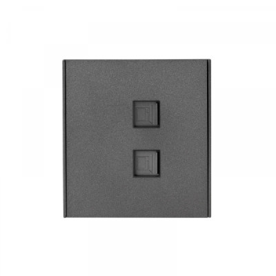 Розетка STRONG компьютерная двойная RJ45+RJ45 кат6 с/у графит KRANZ, KR-78-0725-6