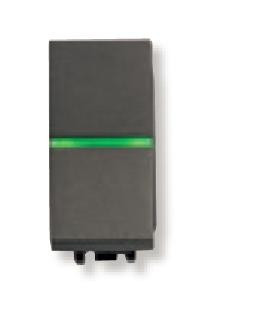 N2104.5 AN - Механизм 1-клавишной кнопки с клавишей с контрольной подсветкой, 1-модульный, серия Zenit, цвет антрацит - 2CLA210450N1801