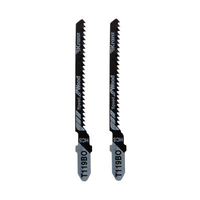 Пилка для электролобзика по оргстеклу T119BO 76 мм 12 зубьев на дюйм 4-20 мм фигурный рез (2 шт./уп.) Kranz, KR-92-0311