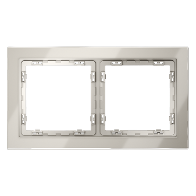 Рамка стеклянная VOLTUM S70 на 2 поста, (кашемир, стекло), VLS110203