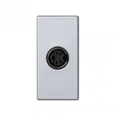 Simon Connect Розетка узкая S-video цвета Алюминий K45, K103B-8