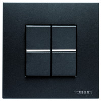 ABB Выключатель 2-клавишный, цвет - антрацит, серия Zenit