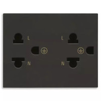 Vimar Due prese SICURY 2P+T тайландский стандарт черная, 30249.THG
