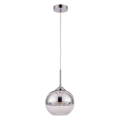 Arte Lamp WAVE, Подвес, цвет арматуры - ХРОМ, цвет плафона/декора - ХРОМ, ПРОЗРАЧНЫЙ, 1х60W E27, A7761SP-1CC