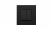 Выключатель 2-клавишный, Efapel Quadro 45, цвет  черный матовый