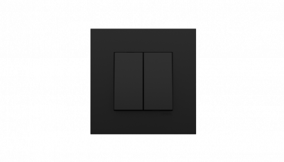 Выключатель 2-клавишный, Efapel Quadro 45, цвет  черный матовый