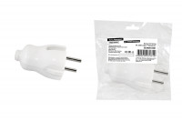 Вилка б/з белая 6А 250В серии "Народная", SQ1806-0401