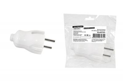 Вилка б/з белая 6А 250В серии "Народная", SQ1806-0401