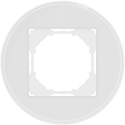 Donel A07 Natural Round Белое стекло рамка 1-я, серия DB, DERN211WG