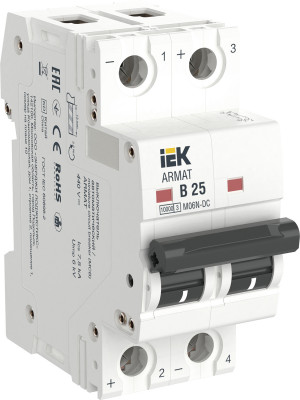 ARMAT Автоматический выключатель M06N-DC 2P B 25А IEK, AR-M06N-2-B025DC