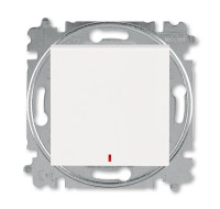 3559H-A25445 68W - Переключатель одноклавишный с подсветкой ABB Levit контрольная жемчуг / ледяной - 2CHH592545A6068