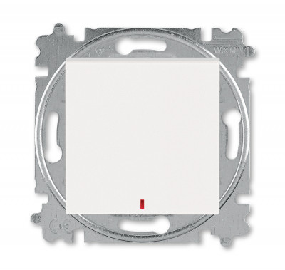 3559H-A25445 68W - Переключатель одноклавишный с подсветкой ABB Levit контрольная жемчуг / ледяной - 2CHH592545A6068