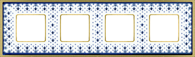 FD01474NEOB Fede Belle Epoque Porcelain Рамка 4-ная, Black Lys-Bright Gold