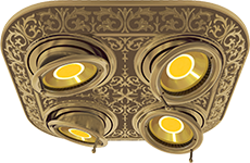 FD1104SPB Fede EMPORIO Светильник круглый с четырьмя поворотными спотами, Bright Patina