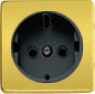 FD04314OR-M Fede Fede Обрамление розетки 2К+З для мех-зма FD16523, Real Gold/черн.