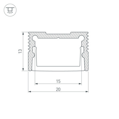 Профиль SL-SLIM20-H13-2000 ANOD (Arlight, Алюминий), 023721