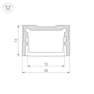 Профиль SL-SLIM20-H13-2000 ANOD (Arlight, Алюминий), 023721