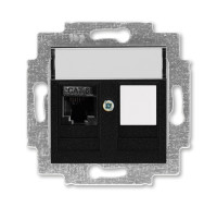 5014H-A61017 63W - Розетка информационная ABB Levit RJ45 категория 6 и заглушка антрацит - 2CHH296117A6063