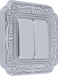 Fede Выключатель 2-клавишный, цвет Bright Chrome, серия Toscana Firenze