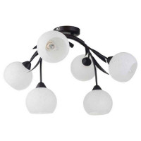 LUSSOLE BAGHERIA Люстра потолочная, цвет основания - коричневый, плафон - стекло (цвет - белый), 6x40W E14, LSF-6283-06