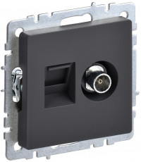 BRITE Роз. двойная TV+RJ45 кат.5E РТВ/РК12-БрГ граф. IEK, BR-AK20-1-K53