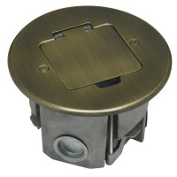 Donel Лючок 2 мод. (1 мод. 45х45 мм.),  круглый, античная латунь, IP44, (с уст. набором), DFB2ZOB