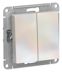 ATN000465 - ATLASDESIGN 2-клавишный ПЕРЕКЛЮЧАТЕЛЬ, сх.6+6, 10АХ, механизм, ЖЕМЧУГ, Systeme Electric