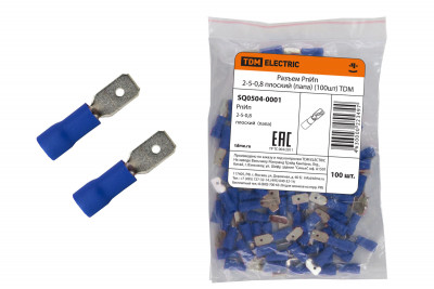 Разъем РпИп 2-5-0,8 плоский (папа) (100шт) TDM Electric, SQ0504-0001