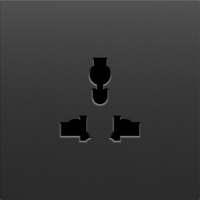 Donel S08 черный графит накладка для  розетки мультистандарт, со шторками 16A 250 В~,серия DB, DS11657