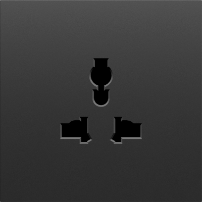 Donel S08 черный графит накладка для  розетки мультистандарт, со шторками 16A 250 В~,серия DB, DS11657