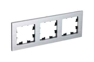 ATN312103 - ATLASDESIGN NATURE 3-постовая РАМКА, МЕТАЛЛ СЕРЕБРО, Systeme Electric
