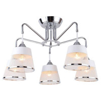 LUSSOLE MOHAVE Люстра потолочная, цвет основания - хром, плафон - металл (цвет - белый), 5x40W E14, LSP-8095