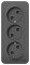 BLANCA О/У РОЗЕТКА 3-я без заземл. со шторк. ИЗОЛ.ПЛ.,16А,250В,АНТРАЦИТ