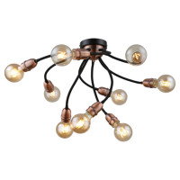 LUSSOLE REGINA Люстра потолочная, цвет основания - медный, 9x40W E27, LSP-8247